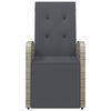 vidaXL Gartensessel Verstellbar mit Kissen Grau Poly Rattan