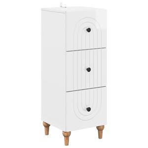 vidaXL Schubladenschrank Hochglanz Wei&szlig; 33 x 34,5 x 90 cm