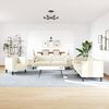 vidaXL 3-tlg. Chesterfield-Sofa-Set mit Nackenrollen Creme Samt
