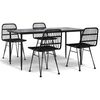 vidaXL 5-tlg. Garten-Essgruppe Schwarz Poly Rattan