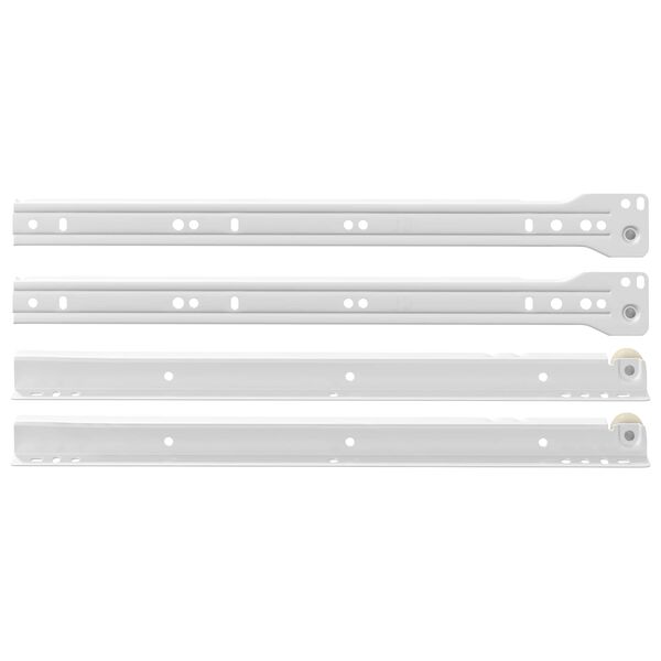vidaXL Schubladenschiene 63 pcs Wei&szlig; Stahl