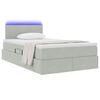 vidaXL Bett mit Stauraum und LED mit LED Hellgrau 120 x 190 cm Samt