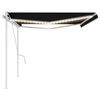 vidaXL Markise Manuell Einziehbar mit LED 5x3,5 m Anthrazit