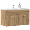 vidaXL Waschbeckenunterschrank Artisan-Eiche 80x38,5x46 Holzwerkstoff