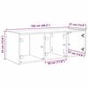 vidaXL Wandschrank Schwarz Eichen-Optik 102 x 37 x 35 cm Holzwerkstoff