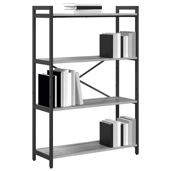 vidaXL B&uuml;cherregal Grau Sonoma 80 x 30 x 120 cm Holzwerkstoff