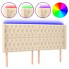vidaXL LED Kopfteil Creme 183x16x118/128 cm Stoff