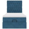 vidaXL Ottoman-Bett mit Matratzen & LEDs Dunkelblau 100x200 cm Samt