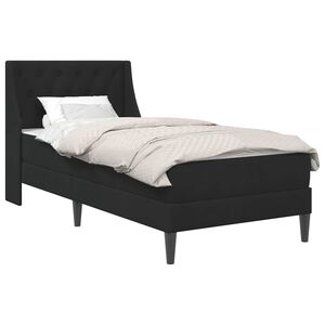 vidaXL Bettgestell mit Matratze mit Matratze Schwarz 80 x 200 cm Samt