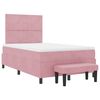 vidaXL Boxspringbett mit Matratze mit Kopfteil Rosa 120 x 200 cm Samt