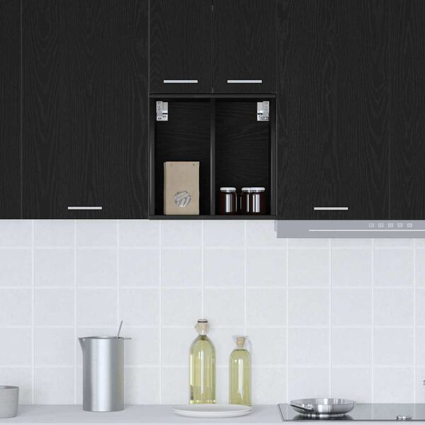 vidaXL H&auml;ngeschrank Schwarz Eichen-Optik 40 x 29,5 x 40 cm