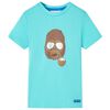 Kinder-Kurzarmshirt Aquablau 140