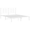 vidaXL Bettgestell mit Kopfteil Metall Wei&szlig; 150x200 cm