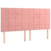 vidaXL Boxspringbett mit Matratze Rosa 200x200 cm Samt