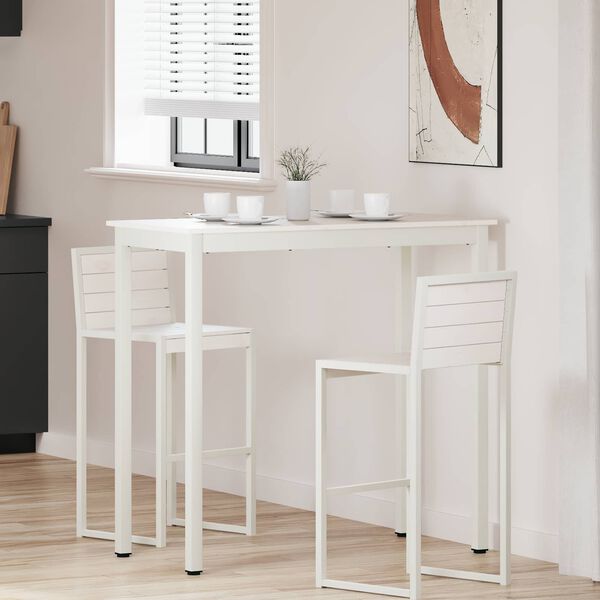 vidaXL Bartisch Wei&szlig; 110 x 55 x 105 cm Massives Kiefernholz