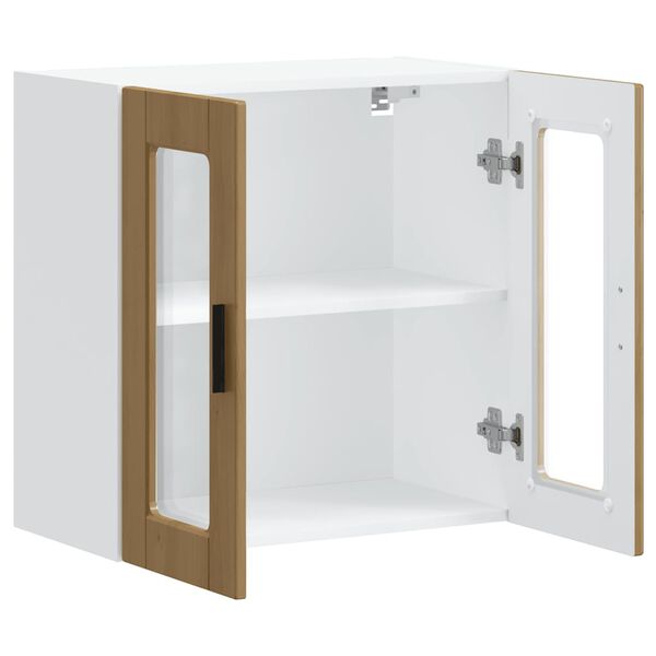 vidaXL K&uuml;chen-H&auml;ngeschrank mit Glast&uuml;r Porto Artisan-Eiche