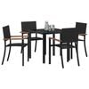 vidaXL Garten Essgruppe 5 pcs Schwarz Pulverbeschichteter Stahl