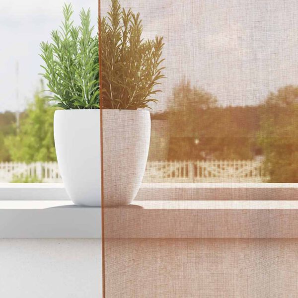 vidaXL Voile Vorh&auml;nge mit &Ouml;sen 2 Stk. Terrakotta