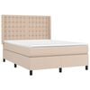 vidaXL Boxspringbett mit Matratze & LED Cappuccino-Braun 140x190cm