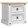 vidaXL Nachttisch Corona Wei&szlig; 53 x 39 x 47 cm Massives Kiefernholz
