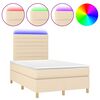vidaXL Boxspringbett mit Matratze & LED Creme 120x200 cm Stoff