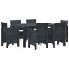 vidaXL Garten Essgruppe 7 stk. Anthrazit Polt Rattan