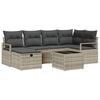vidaXL Sofa Set mit Kissen mit Speicher 7 pcs Hellgrau Poly-Rattan
