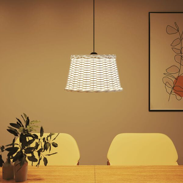 vidaXL Lampenschirm Wei&szlig; &Oslash;45x28 cm Korbweide
