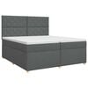 vidaXL Boxspringbett mit Matratze Dunkelgrau 200 x 200 cm Stoff