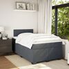 vidaXL Boxspringbett mit Matratze Dunkelgrau 120x190 cm Samt