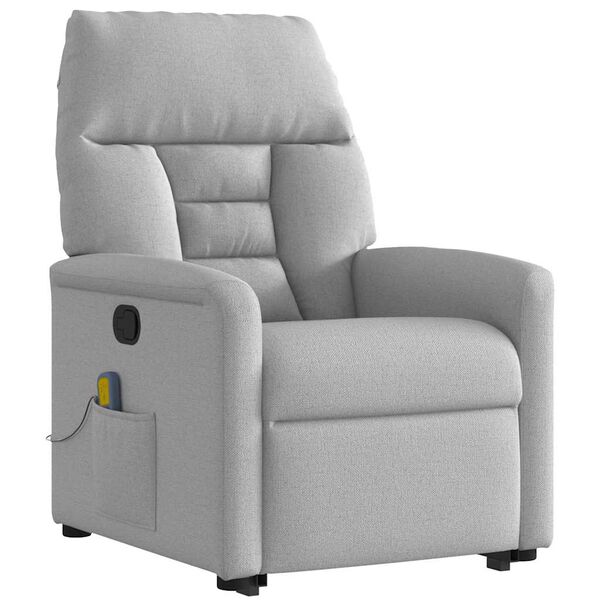 vidaXL Massagesessel mit Aufstehhilfe Wolkengrau Stoff