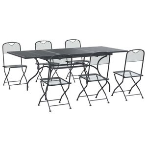 vidaXL Garten Essgruppe 7 pcs Anthrazit 212 x 90 x 76 cm
