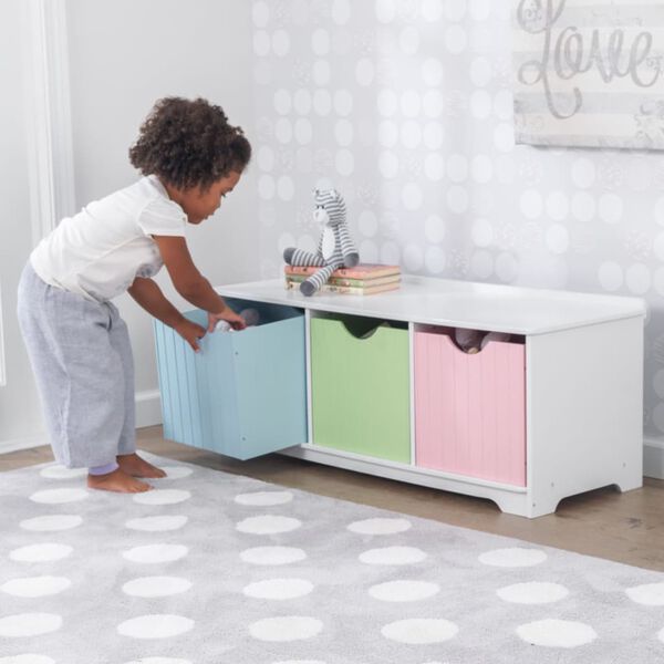 KidKraft Kinderbank mit Stauraum Nantucket Pastellfarben