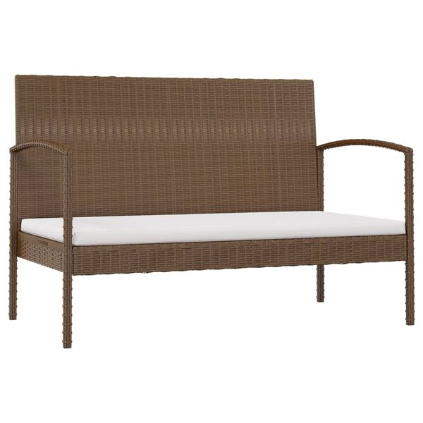 vidaXL 16-tlg. Garten-Lounge-Set mit Auflagen Poly Rattan Braun