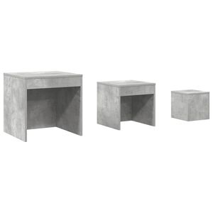 vidaXL Satztische 3-tlg. Betongrau Holzwerkstoff