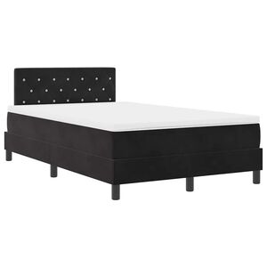 vidaXL LED Boxspringbett mit Matratze Schwarz 120 x 200 cm Samt
