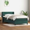 vidaXL Boxspringbett mit Matratze Dunkelgr&uuml;n 100x220 cm Samt