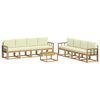 vidaXL Outdoor-Sofagarnitur 9 stk. Wei&szlig; und Creme