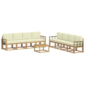 vidaXL Outdoor-Sofagarnitur 9 stk. Wei&szlig; und Creme