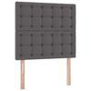 vidaXL Bett mit Stauraum und LED mit LED Grau 90 x 190 cm Kunstleder
