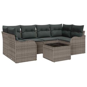 vidaXL Garten-Sofa-Set 7 stk. 6-Sitzanzahl Grau