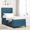 vidaXL Boxspringbett mit Matratze mit Kopfteil Blau 100 x 200 cm Samt