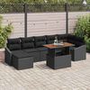 vidaXL Garten Essgruppe mit Kissen 8 pcs Schwarz und Braun