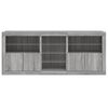 vidaXL Sideboard mit LED-Leuchten Grau Sonoma 162x37x67 cm