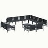 vidaXL Gartensofa-set mit Kissen 12 pcs Schwarz Stahl