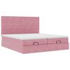 vidaXL Ottoman-Bett mit Matratzen & LEDs Rosa 180x200 cm Samt