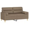 vidaXL 2-Sitzer-Sofa mit Kissen Taupe 140 cm Stoff