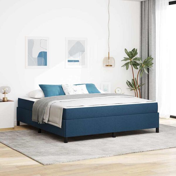 vidaXL Boxspringbett Blau 180 x 200 cm Stoff