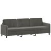 vidaXL 3-Sitzer-Sofa mit Hocker Dunkelgrau 210 cm Samt