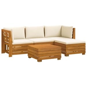 vidaXL 5 stk. Outdoor-Sofagarnitur Massivholz Akazie Braun